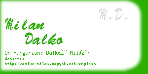 milan dalko business card